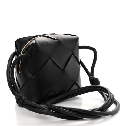 Bottega Veneta Lambskin Maxi Intrecciato Mini Cassette Camera Bag Black 3 of 9