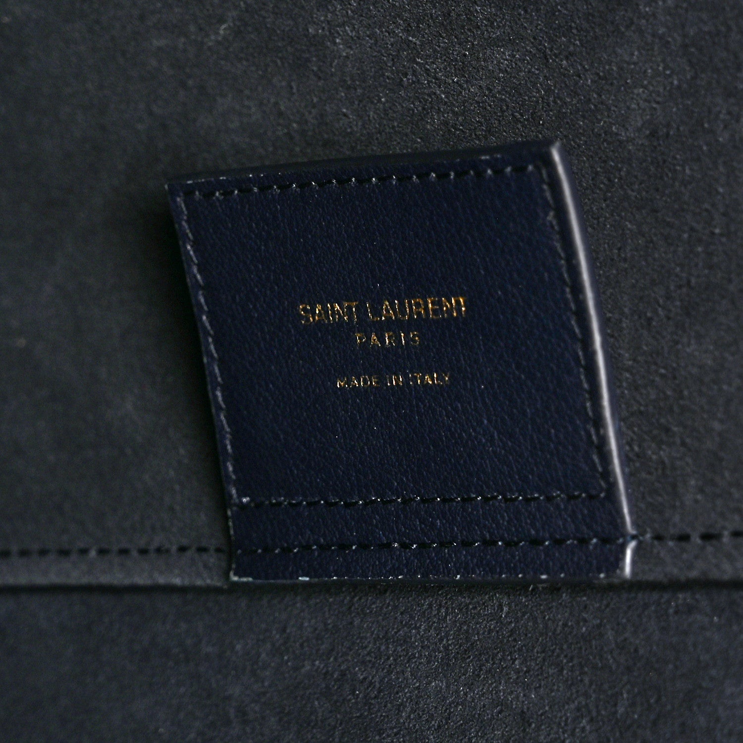 Saint Laurent Calfskin Large Shopping Tote Deep Marine 6 of 10