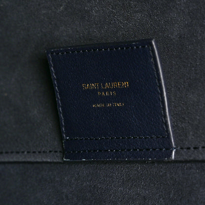 Saint Laurent Calfskin Large Shopping Tote Deep Marine 6 of 10