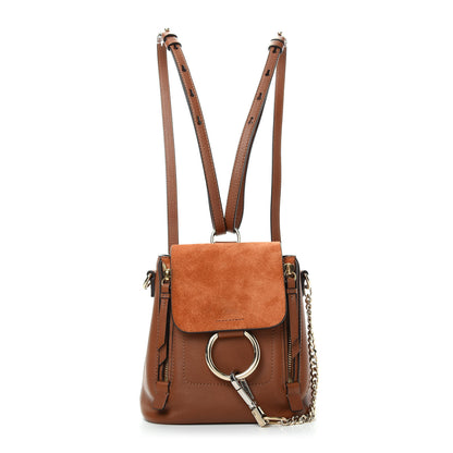 Chloe Suede Calfskin Small Faye Backpack Tan 1 of 8