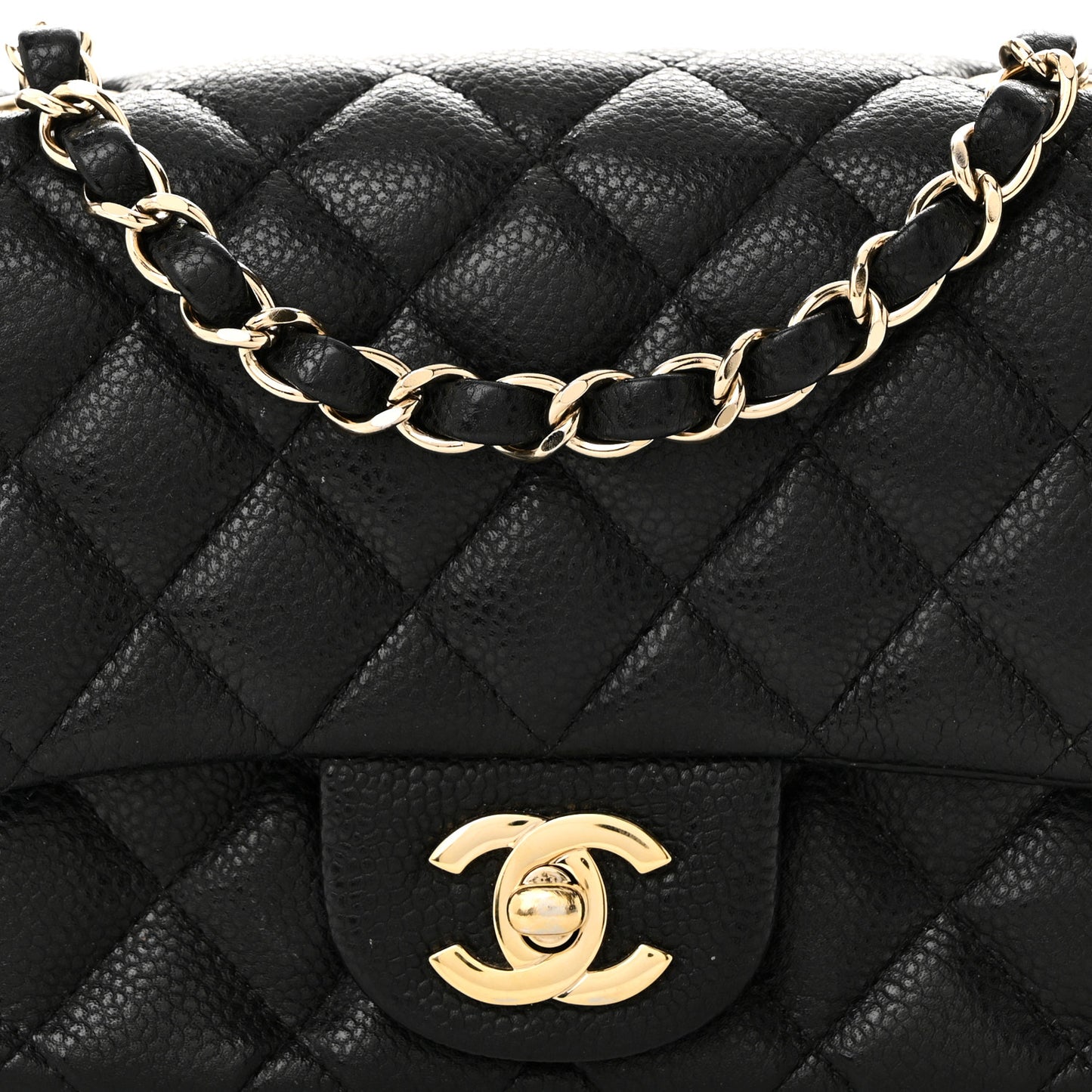 Caviar Quilted Mini Square Flap Black