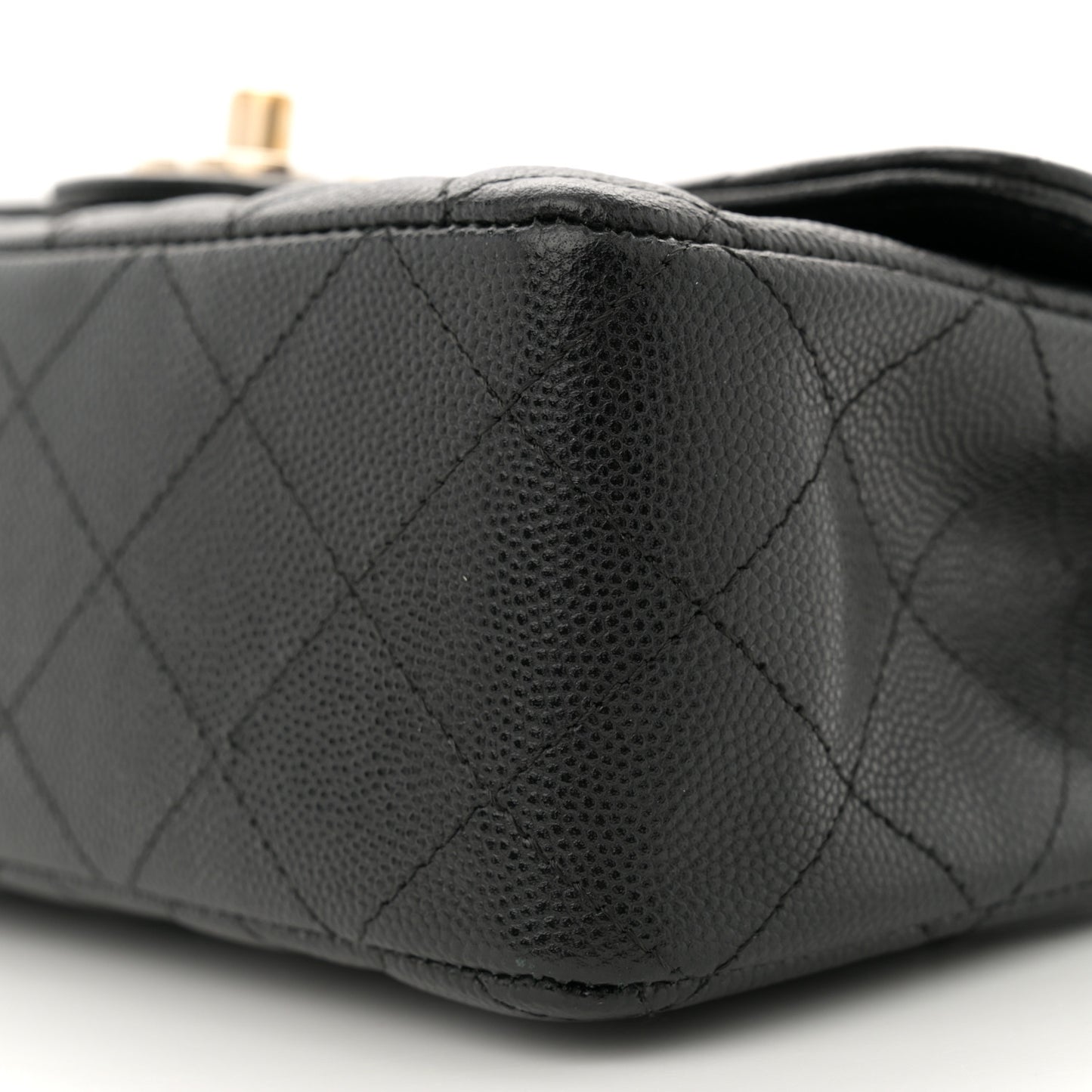 Caviar Quilted Mini Rectangular Flap Black