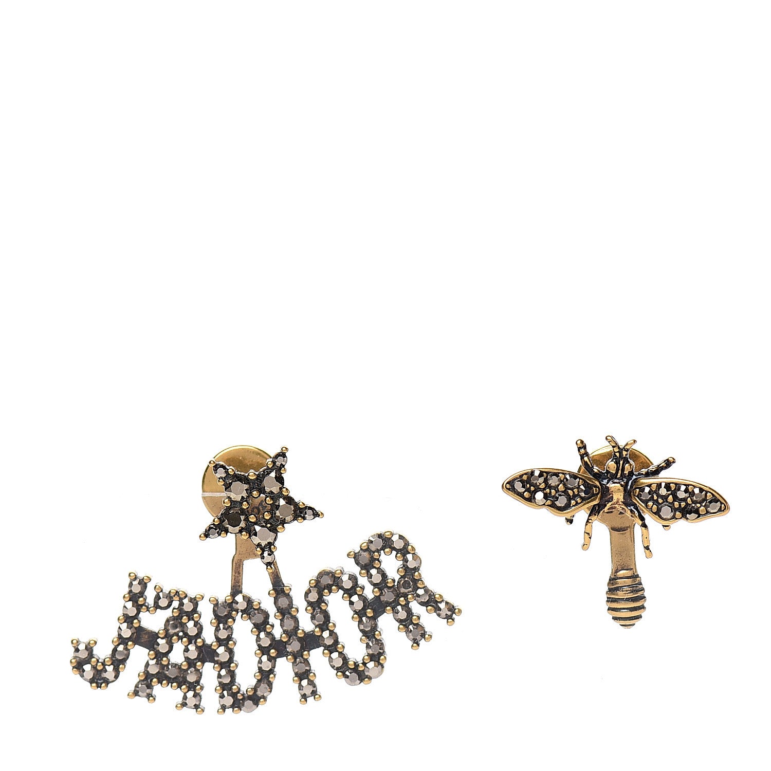 Christian Dior Metal Crystal J'adior Earrings Aged Gold 1 of 5