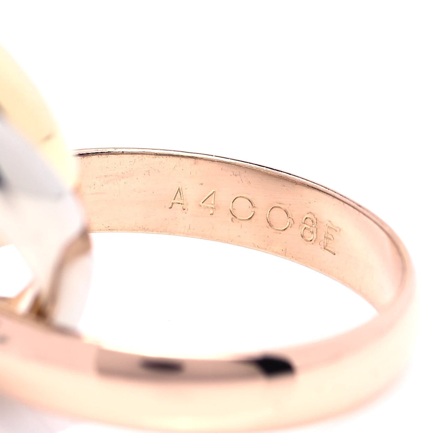 18K Pink Yellow White Gold Classic Les Must De Cartier Trinity Ring 49 4.75