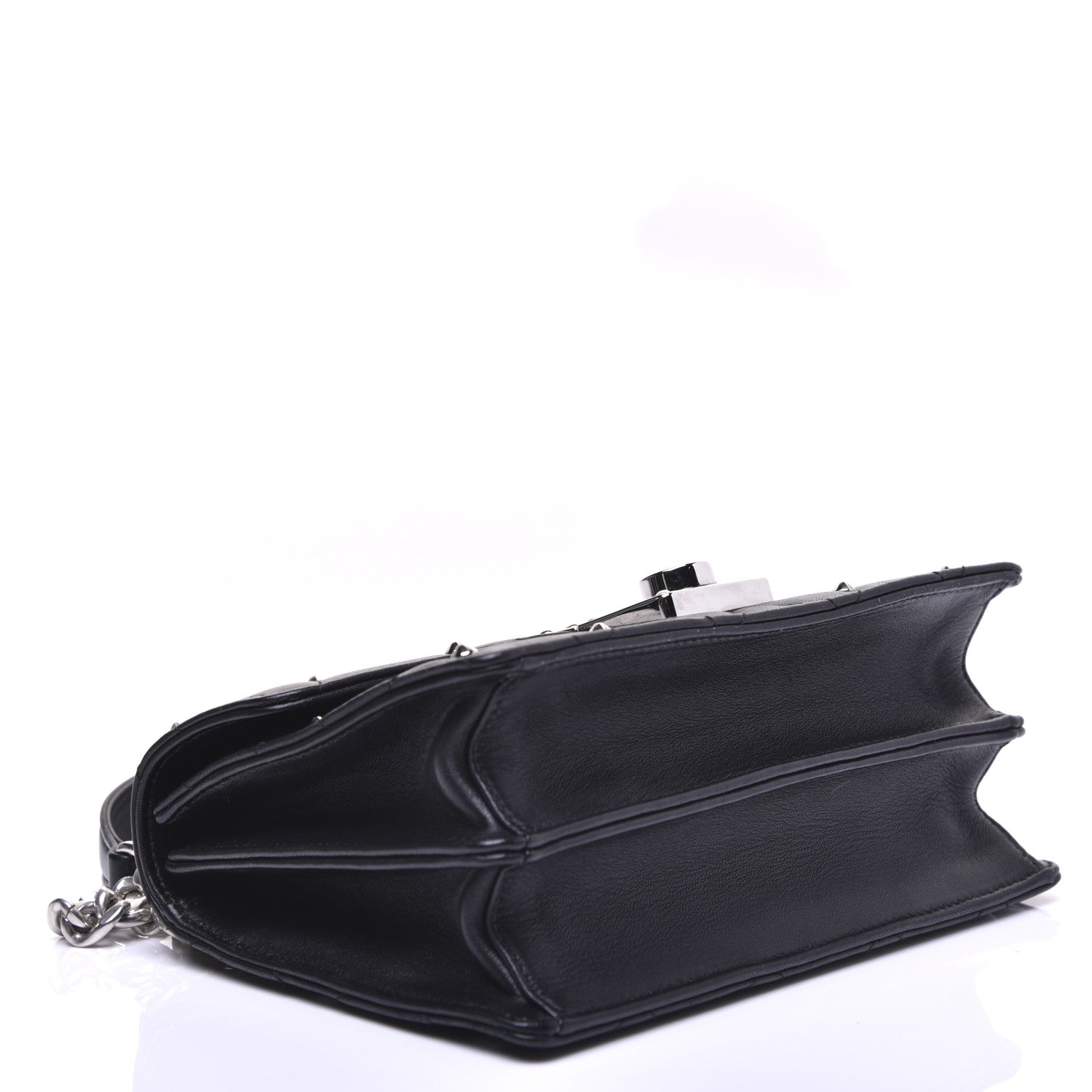 Miu Miu Pattina Nappa Crystal Studded Borchie Flap Bag Black 4 of 14