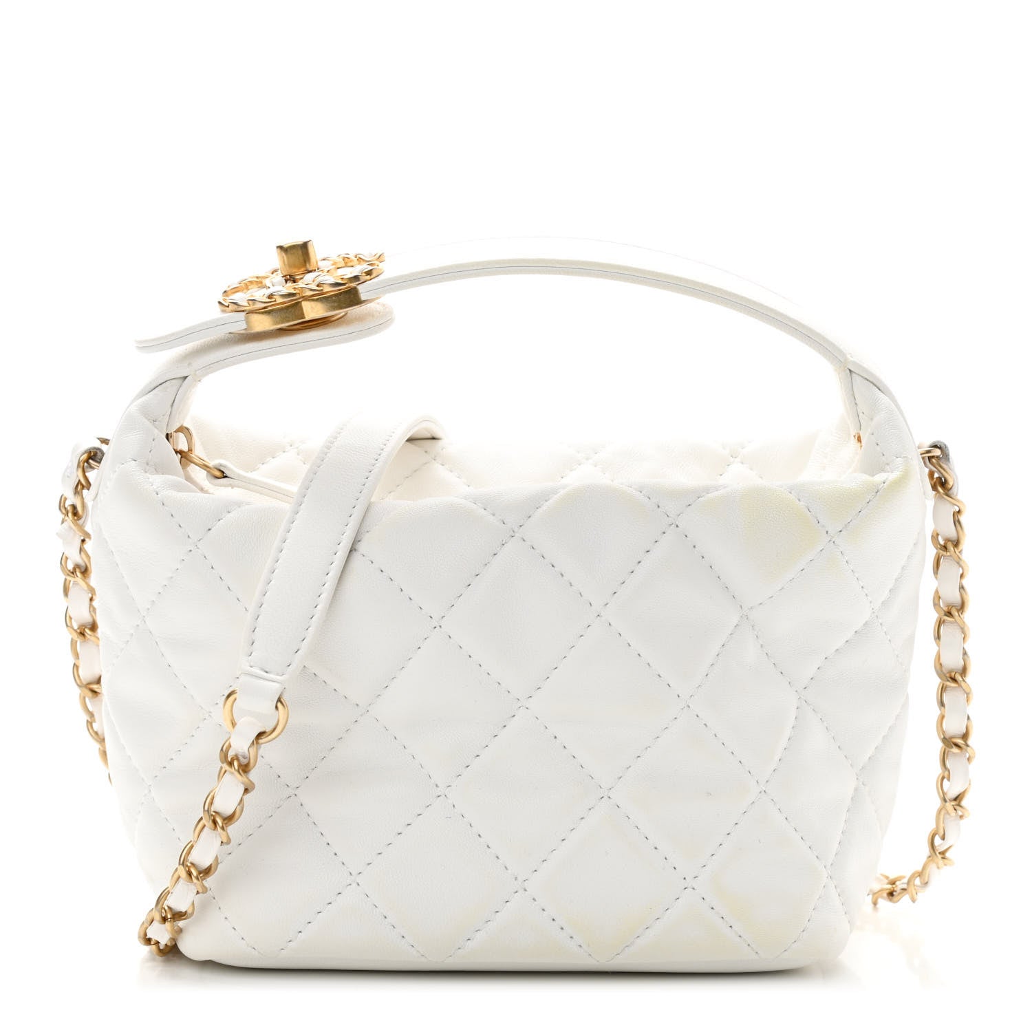 Chanel Lambskin Quilted Small Perfect Meeting Hobo White 1 of 11