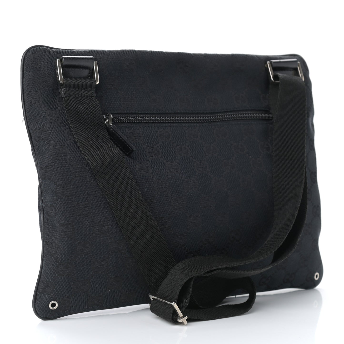 Monogram Flat Messenger Bag Black