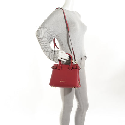 Burberry Grainy Calfskin House Check Small Banner Tote Russet Red 4 of 11