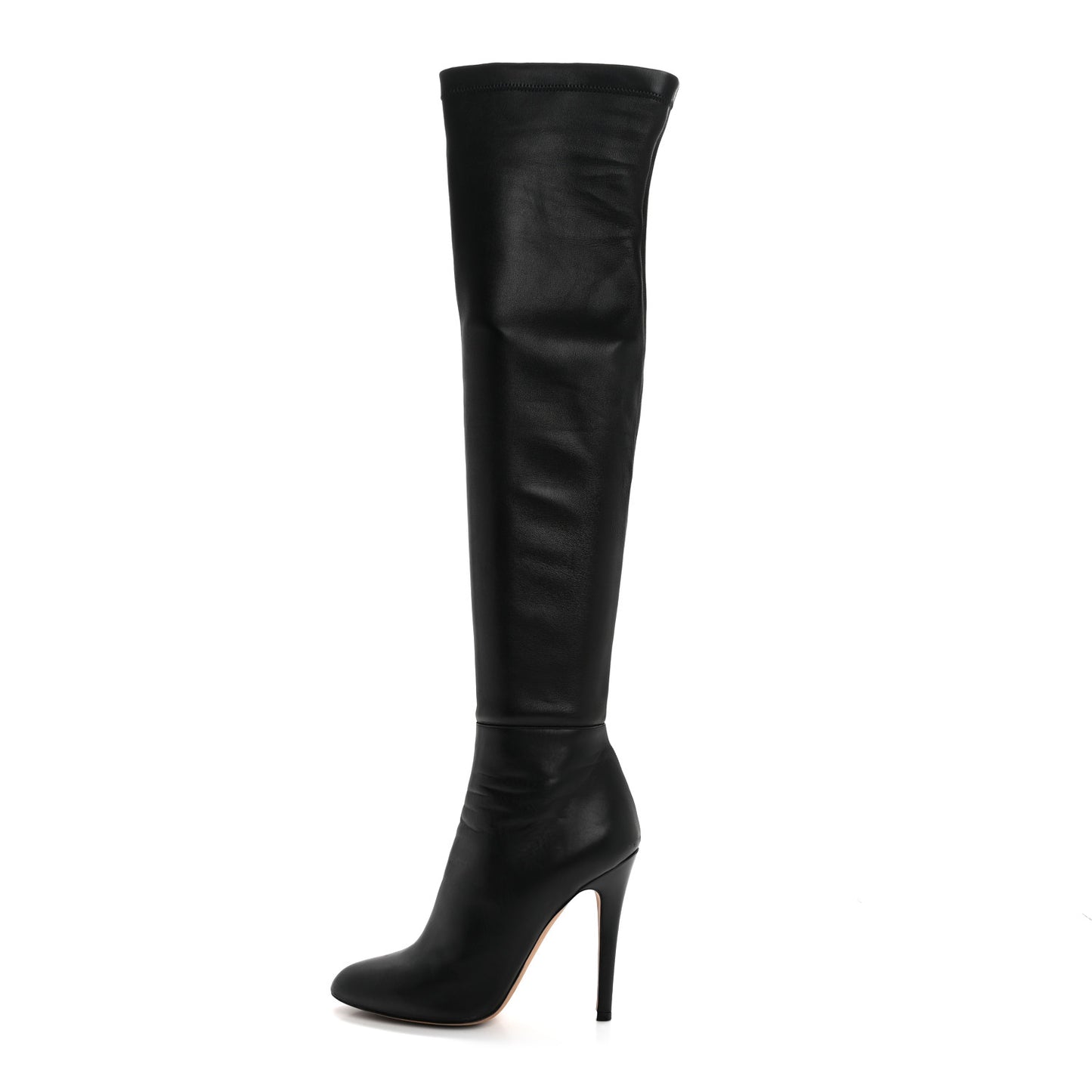 Calfskin Stretch Nappa Turner Knee High Boots 38.5 Black