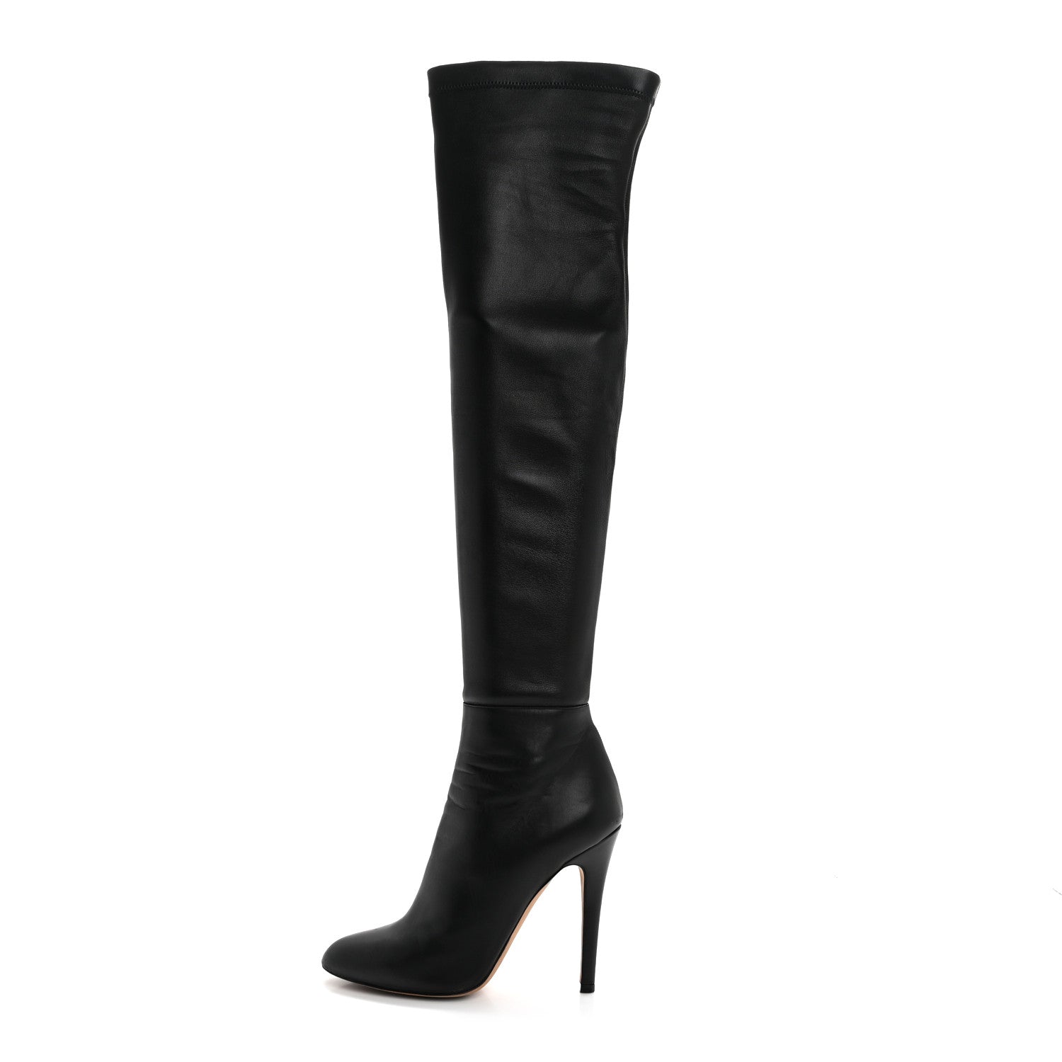 Jimmy Choo Calfskin Stretch Nappa Turner Knee High Boots 38.5 Black 1 of 7