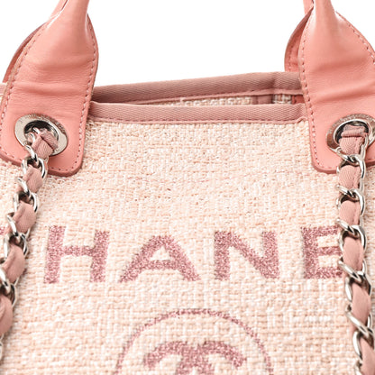 Chanel Straw Lurex Large Deauville Tote Pink 8 of 11