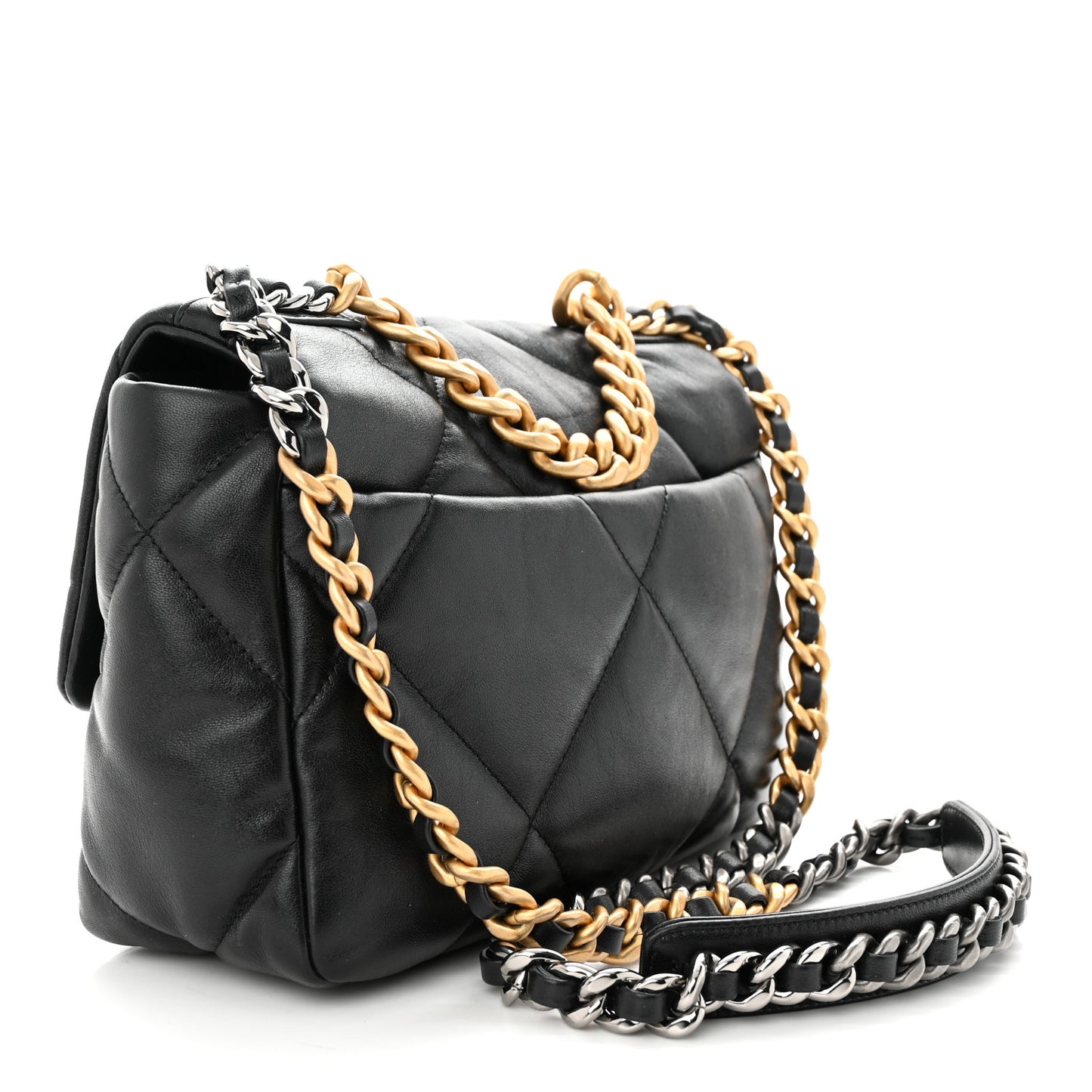Lambskin Quilted Medium Chanel 19 Flap Black