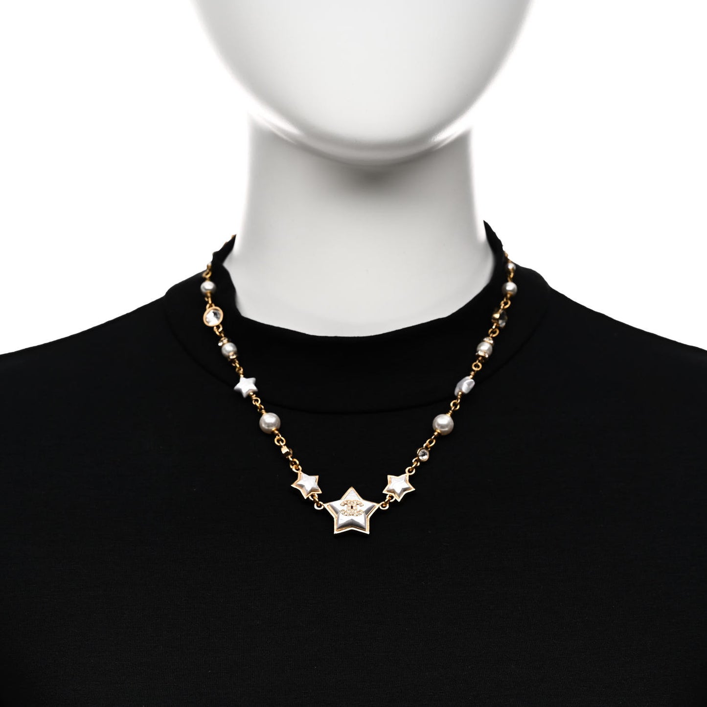 Metal Pearl Crystal CC Star Gold Pearly White
