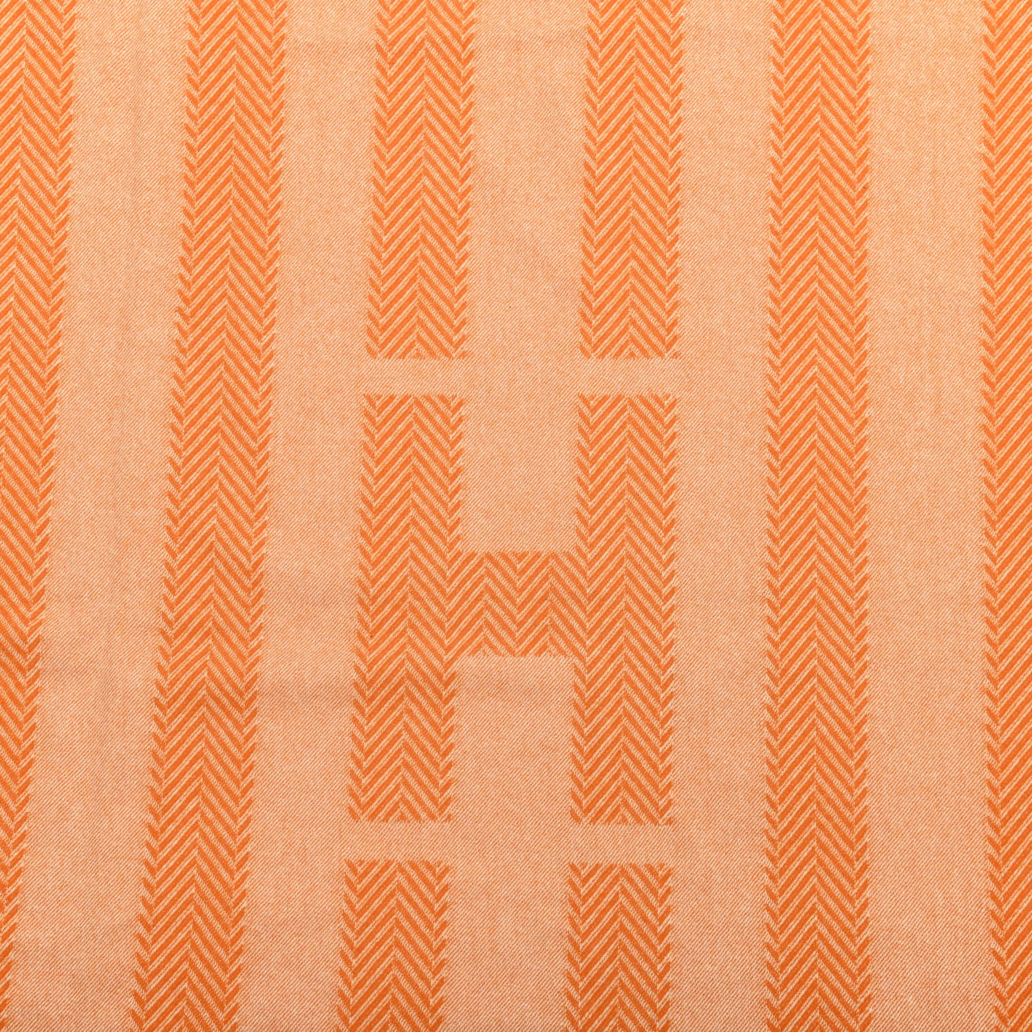 Hermes Wool Cashmere Labyrinthe Chevron Blanket Mangue 2 of 4