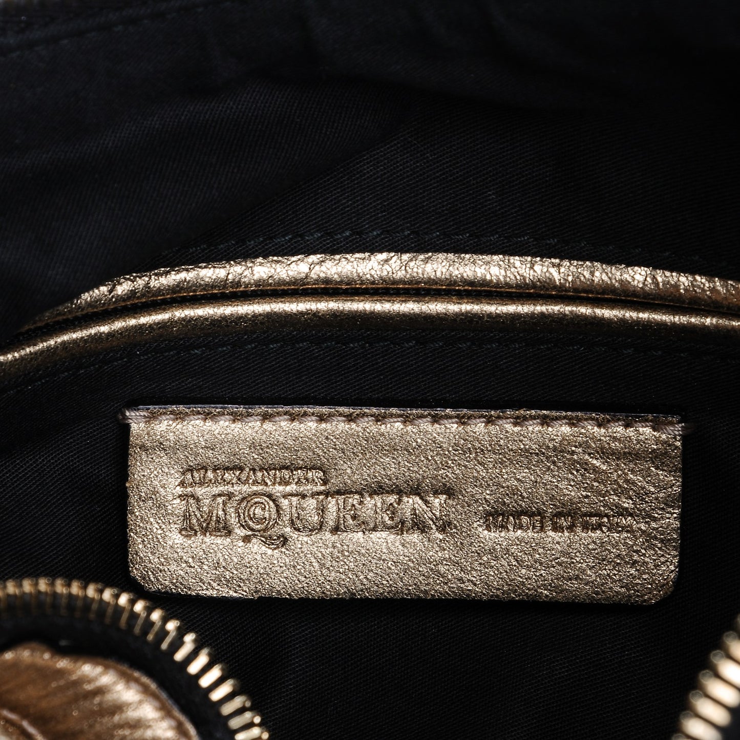 Metallic Lambskin De Manta Clutch Gold