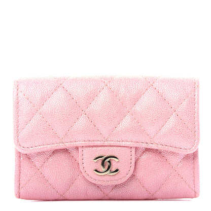Chanel Iridescent Caviar Quilted Flap Card Holder Rose Pink 1 of 9