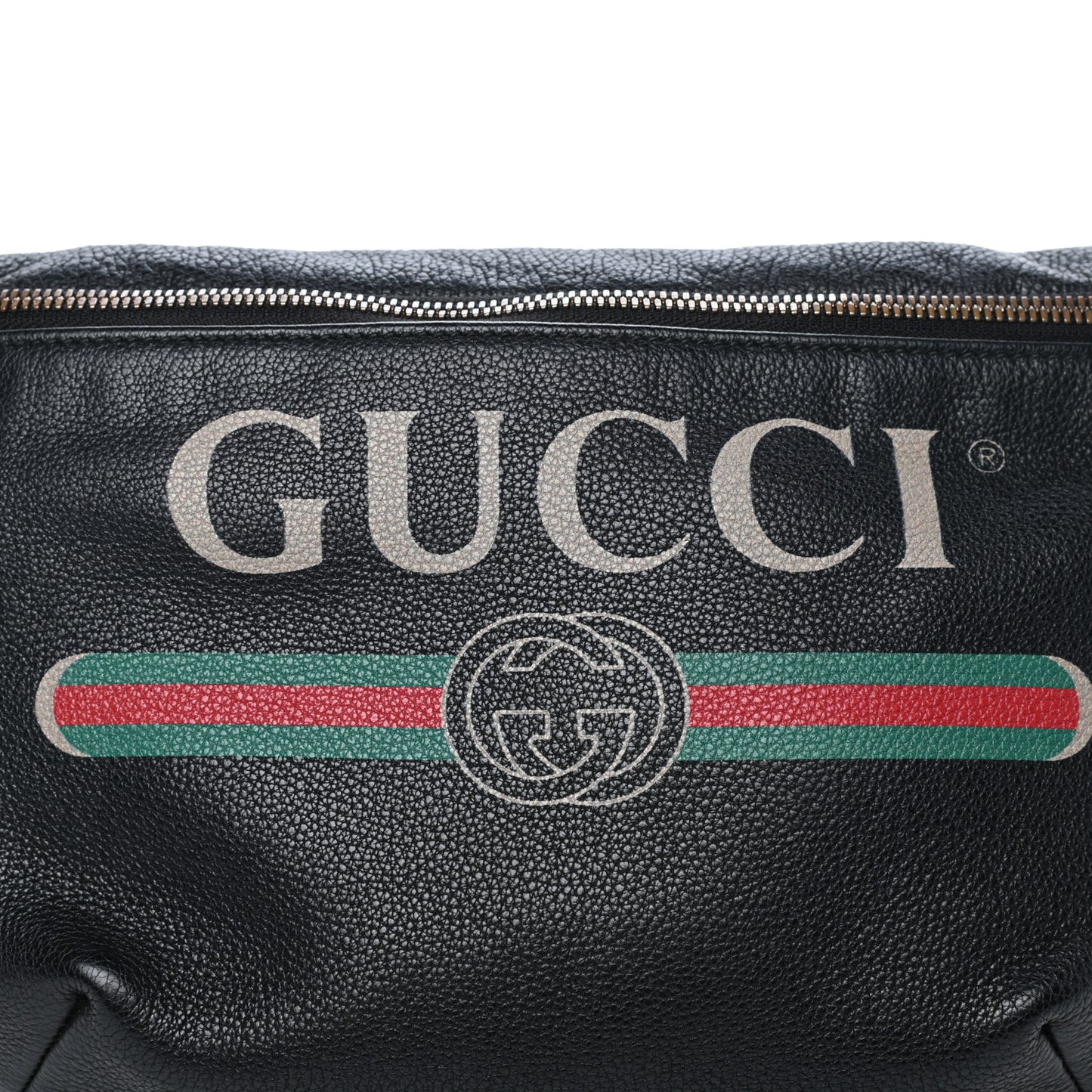 Grained Calfskin Logo Belt Bag Black
