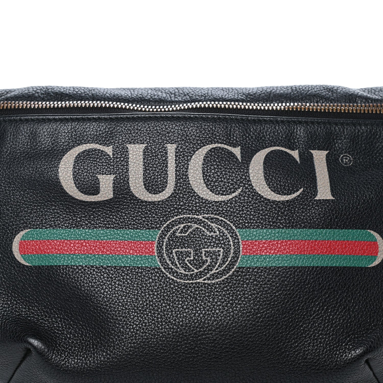 Gucci Grained Calfskin Logo Belt Bag Black 10 of 10