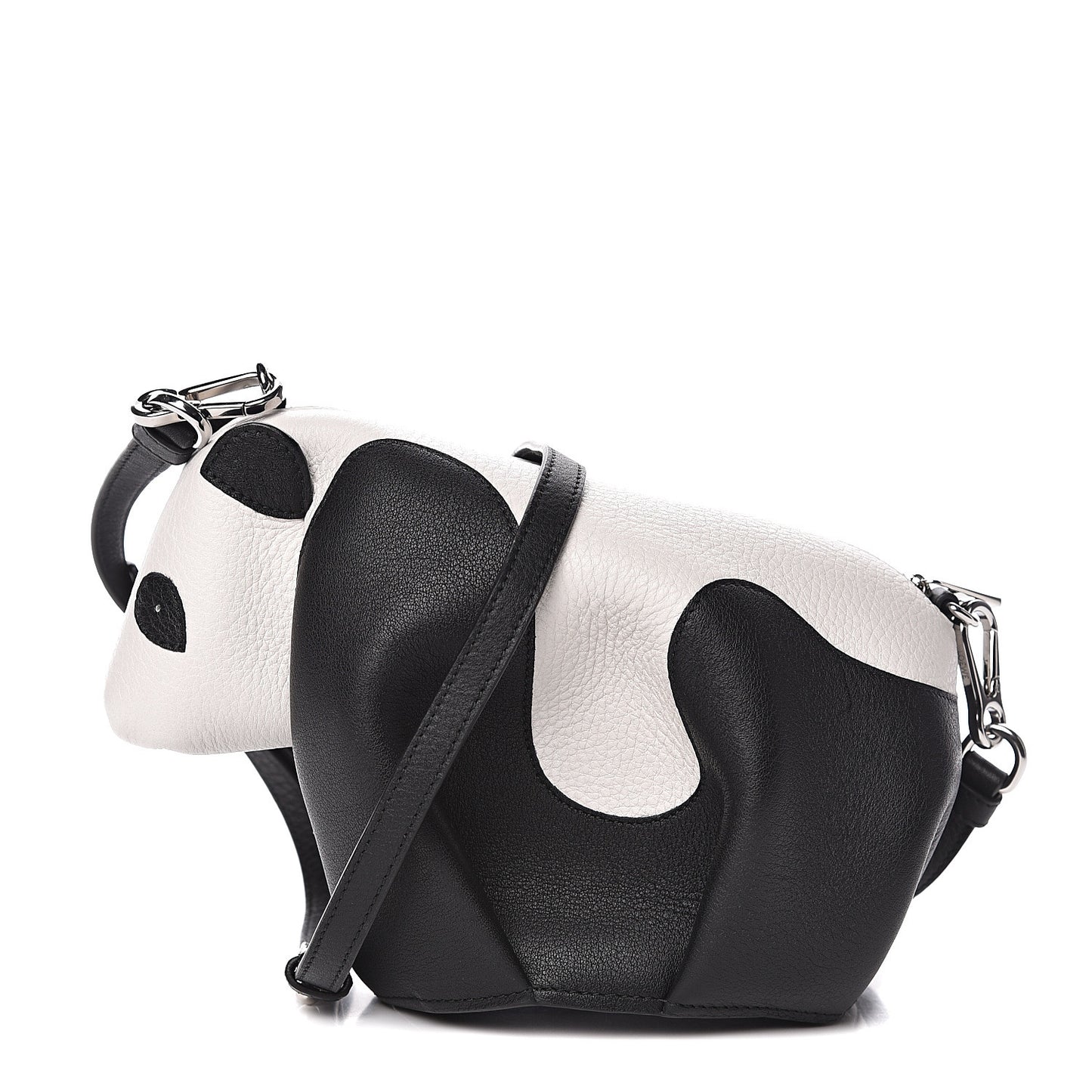 Calfskin Panda Crossbody Black White