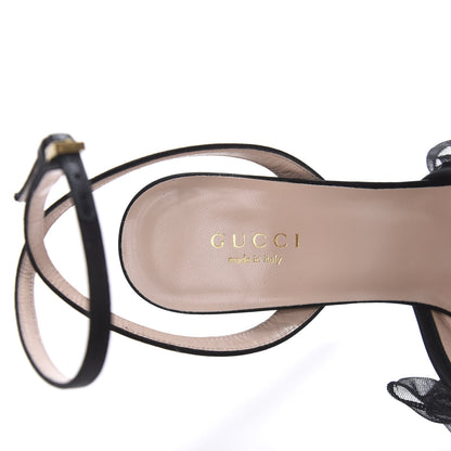 Gucci Tulle Ruffle High Heel Slingback Sandals 35.5 Black 7 of 9