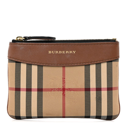 Burberry Haymarket Check Zip Pouch Tan 1 of 7