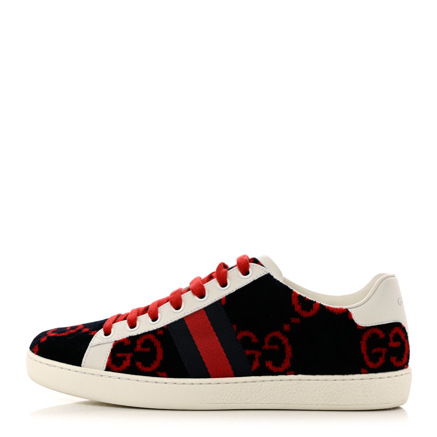 Gucci Terry Cloth GG Monogram Web Womens Ace Sneakers 37.5 Blue Red 1 of 9