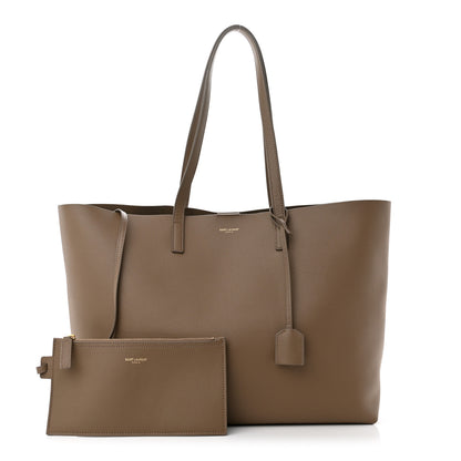 Saint Laurent Calfskin Large Shopping Tote Dark Beige 1 of 10