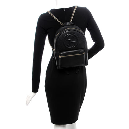 Gucci Pebbled Calfskin Soho Chain Backpack Black 2 of 7