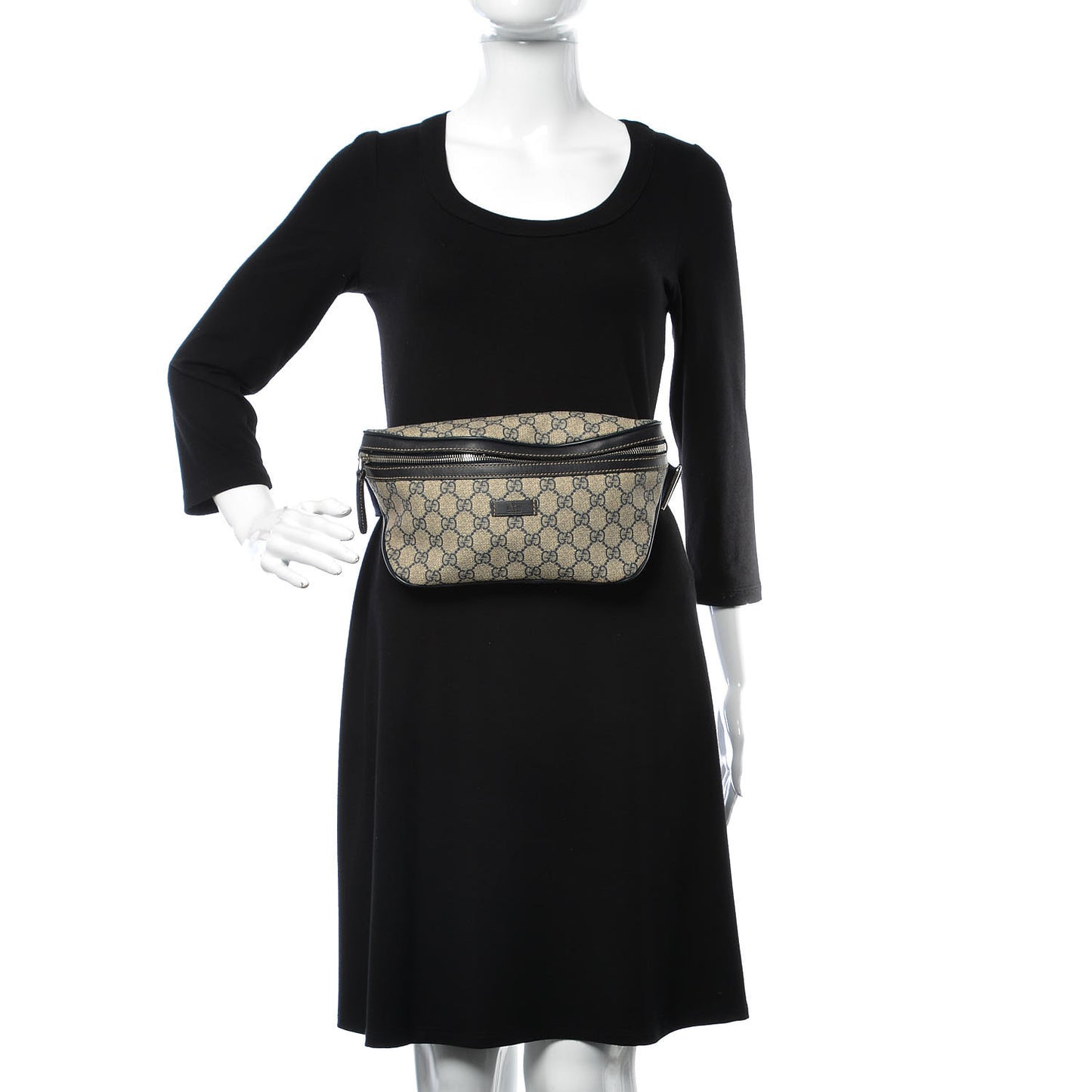 GG Plus Monogram Belt Bag Navy