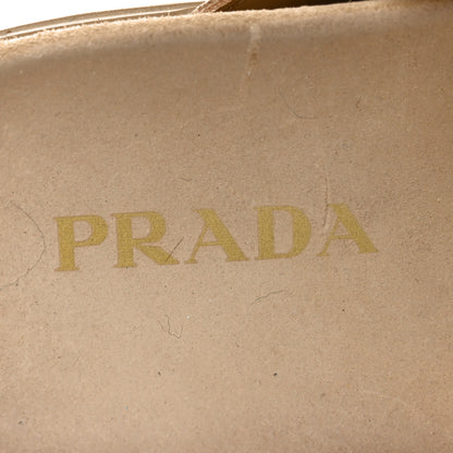 Prada Suede Metal Triangle Logo Womens Double Buckle 20mm Slide Sandals 39 Ecru 7 of 9