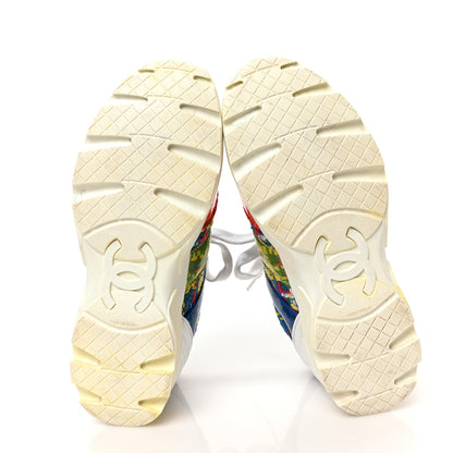 Chanel Tweed PVC Calfskin Sneakers 36 Red Yellow Blue 5 of 8