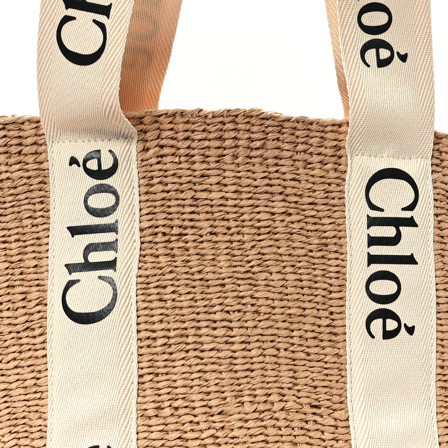 Raffia Large Woody Tote White
