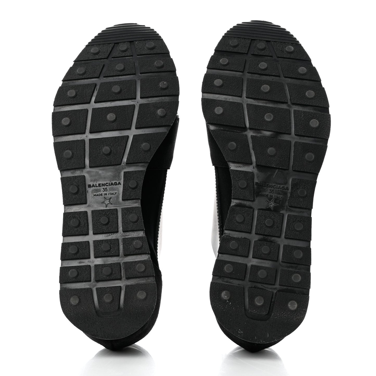 Mesh Calfskin Neoprene Suede Womens Race Runner Sneakers 35 Black