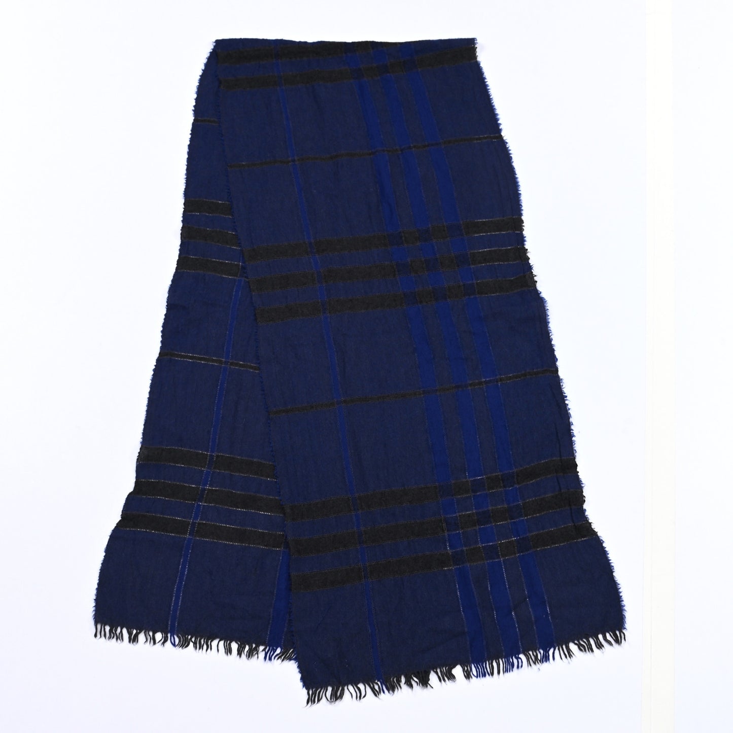 Wool Cashmere Scarf Navy
