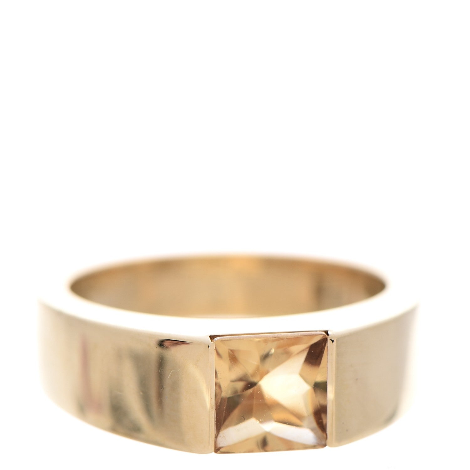 Cartier 18K Yellow Gold Citrine Tank Ring 50 5.25 4 of 6