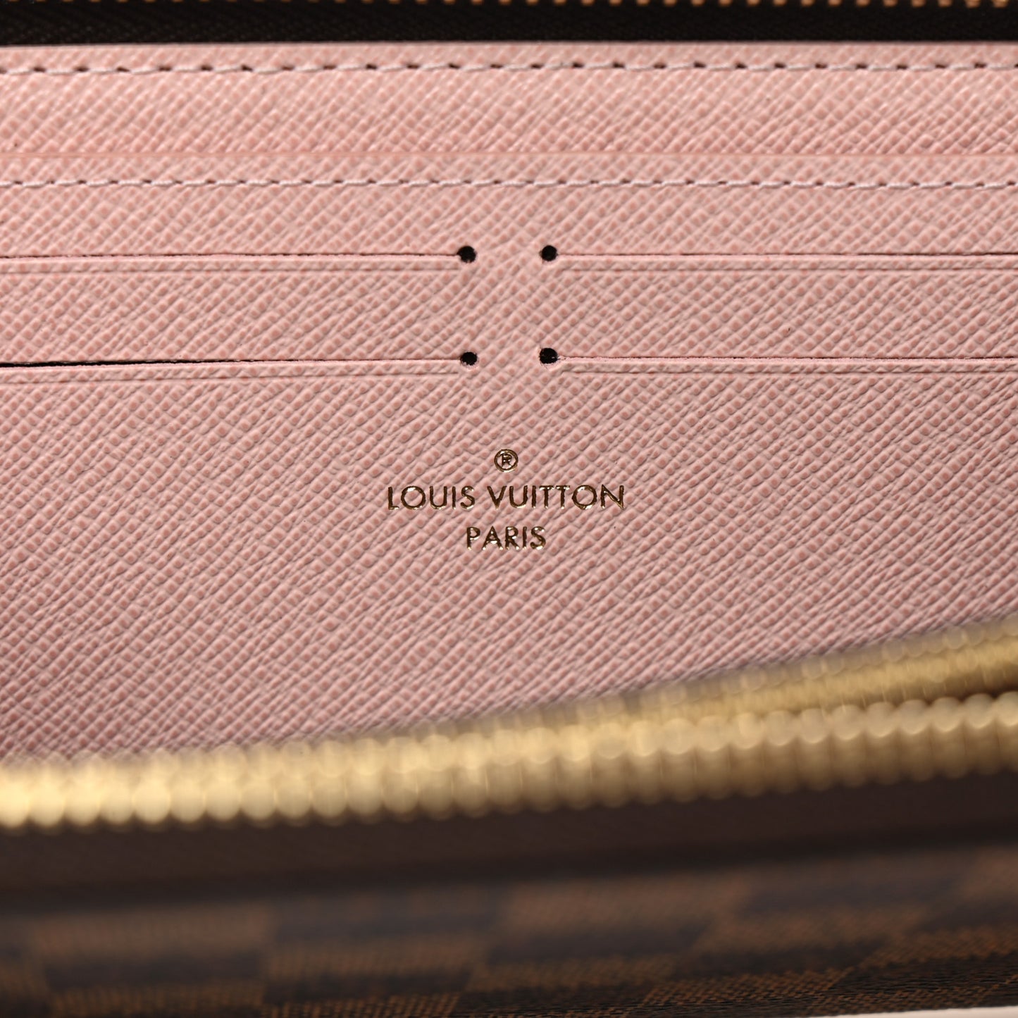 Damier Ebene Clemence Wallet Rose Ballerine