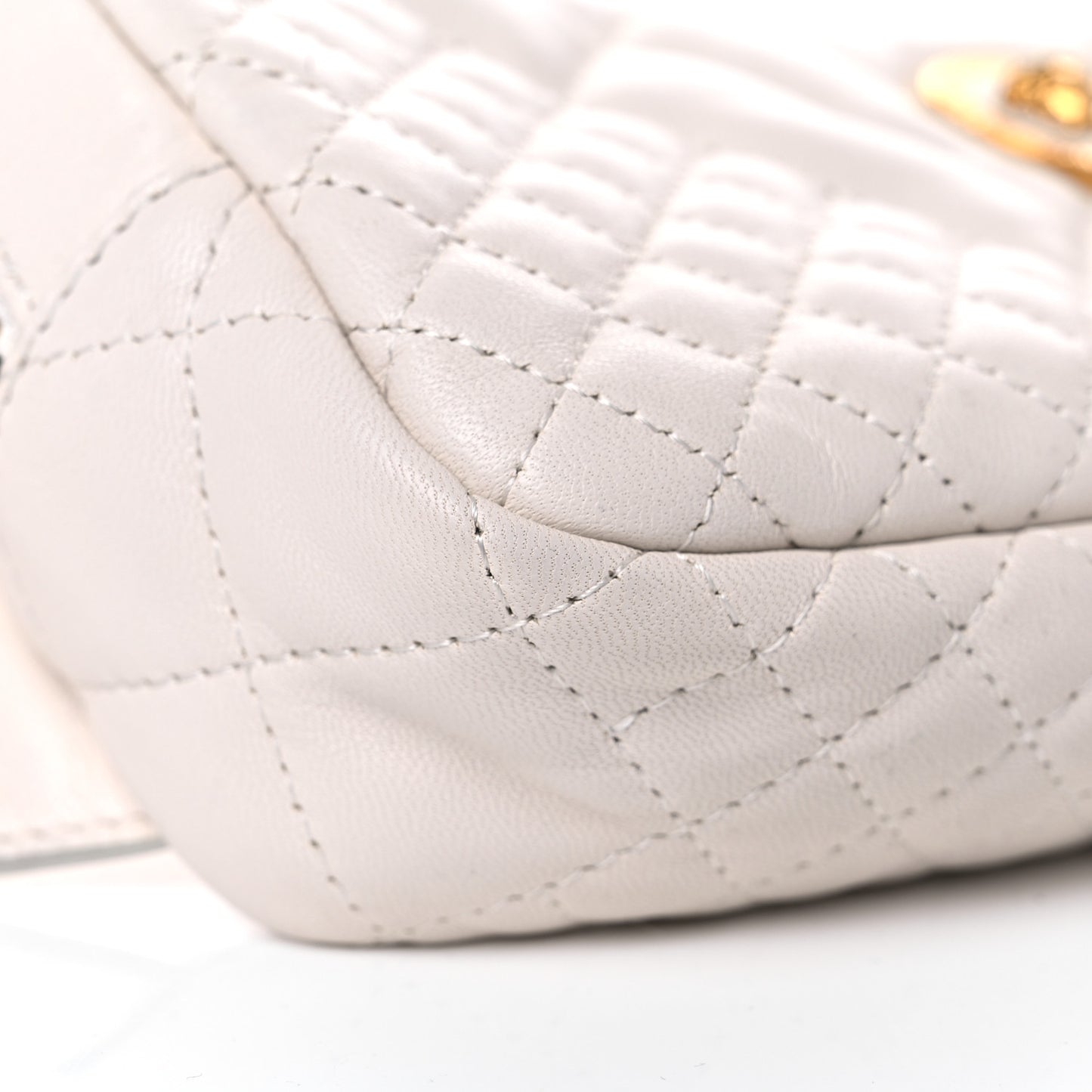 Nappa Barocco Quilted Vanitas Medea Belt Bag White
