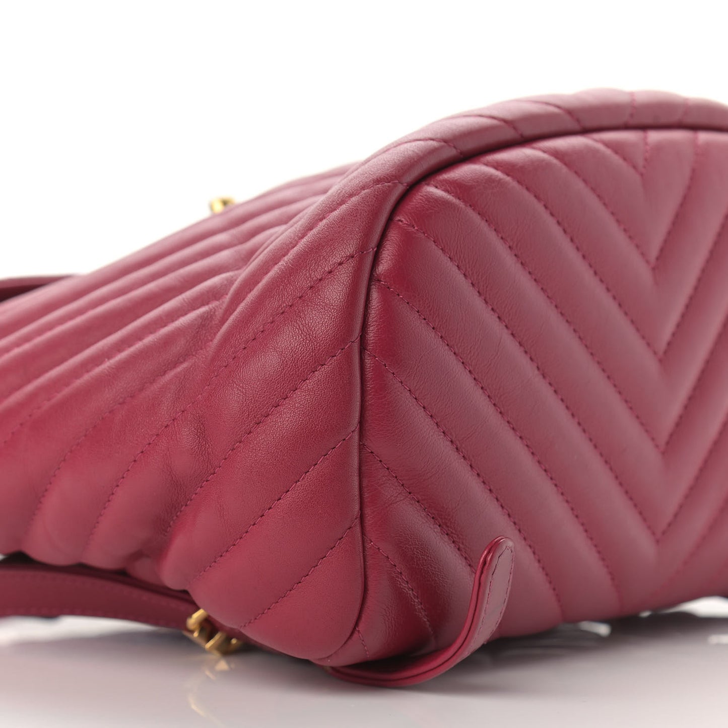 Calfskin Chevron Quilted Small Urban Spirit Backpack Dark Pink