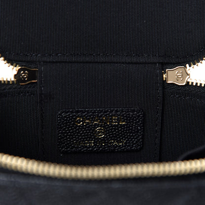 Chanel Caviar Quilted Mini Pearl On Top Vanity Case With Chain Black 8 of 11