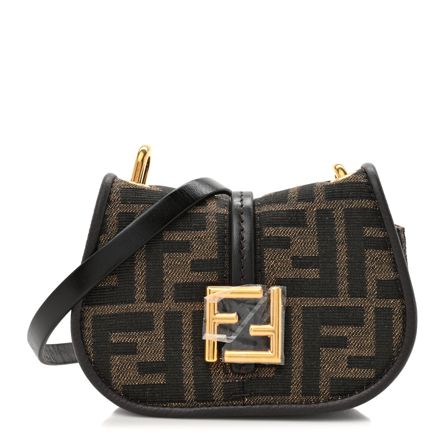 Fendi Fabric Jacquard Vitello Cher Cuoio FF 1974 Nano Fendi C'mon