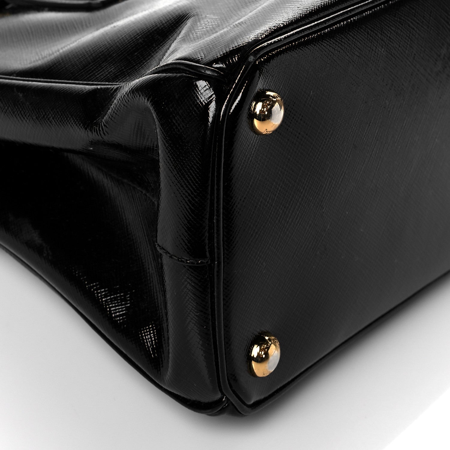 Prada Saffiano Vernice Mini Galleria Double Zip Tote Black 8 of 9