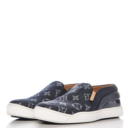 Louis Vuitton Denim Monogram Tempo Sneakers 35.5 Blue 2 of 10