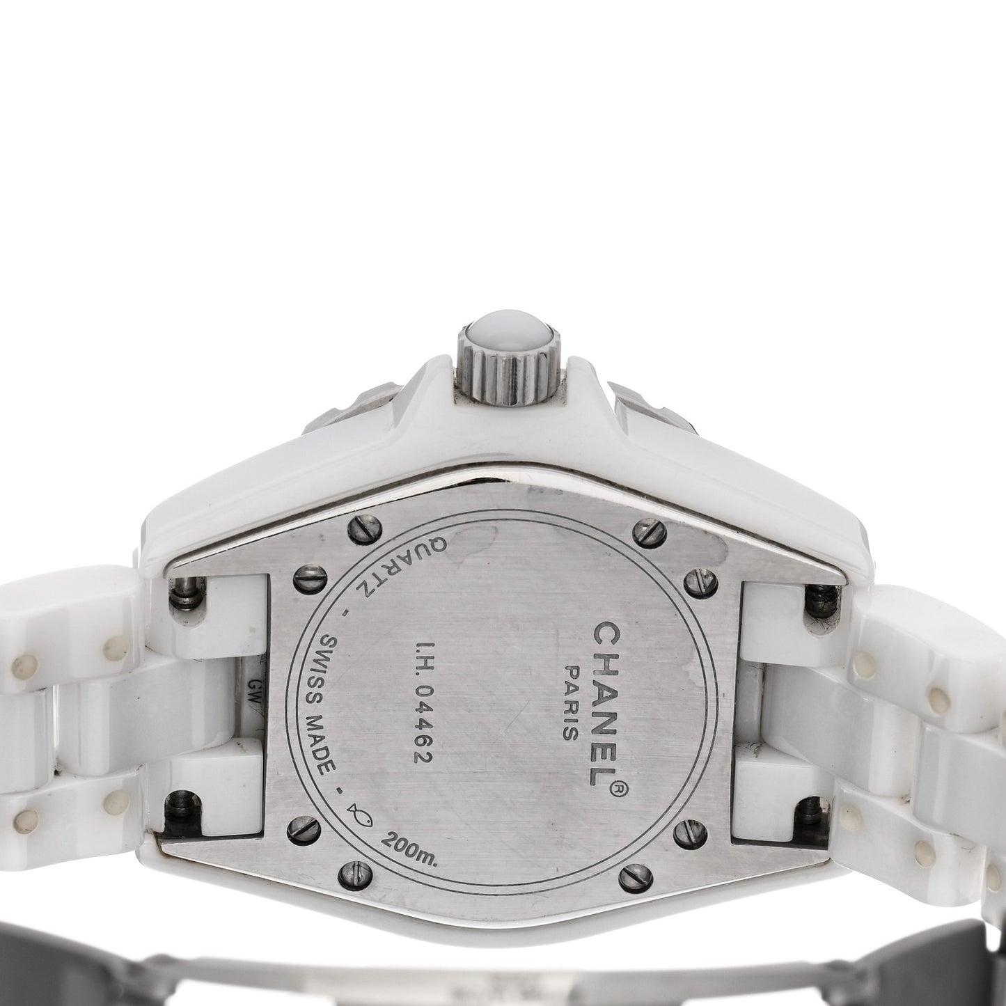 Stainless Steel Ceramic Diamond 33mm J12 Quartz Watch White