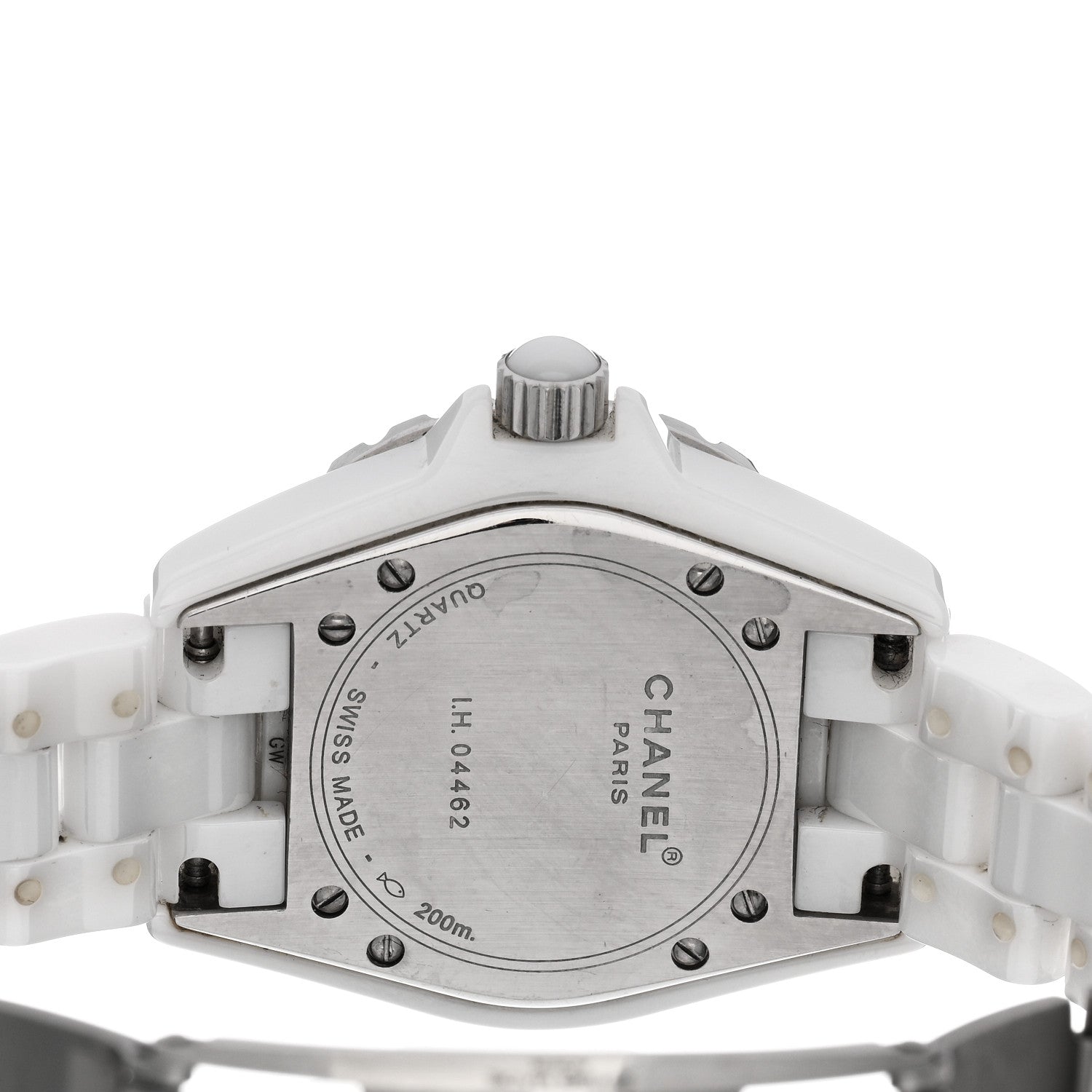 Chanel Stainless Steel Ceramic Diamond 33mm J12 Quartz Watch White 4 of 5