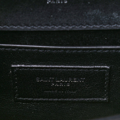Saint Laurent Patent Grain de Poudre Small Monogram Kate Satchel Neon Yellow 7 of 14