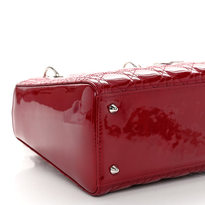 Christian Dior Patent Cannage Medium Lady Dior Burgundy Red 8 of 9