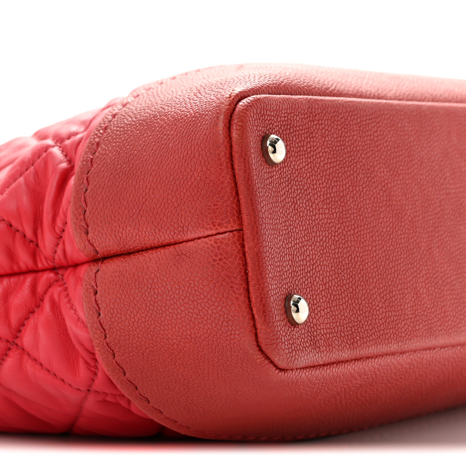 Chanel Calfskin Caviar Quilted Large Shopping Tote Red 9 of 14