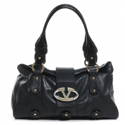 Valentino Garavani Leather Catch Satchel Black 1 of 7