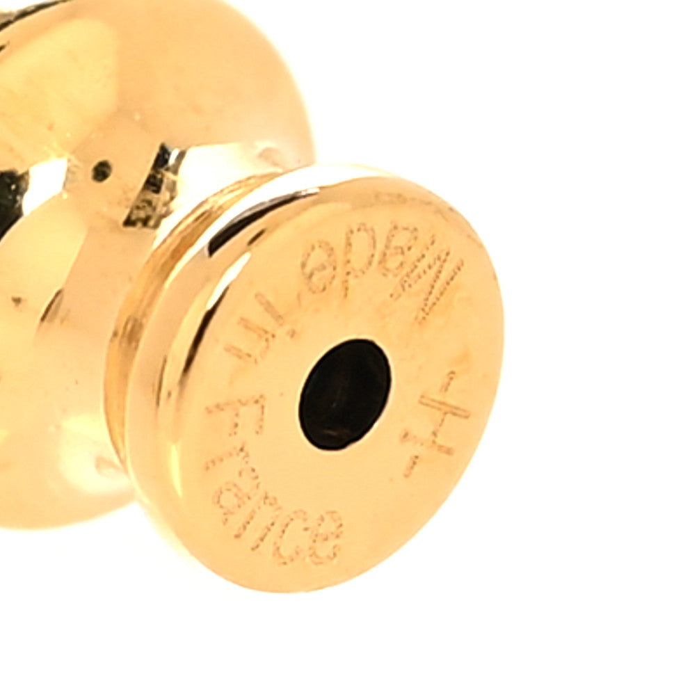 Hermes Rose Gold Lacquered Mini Pop H Earrings Marron Glace 5 of 5