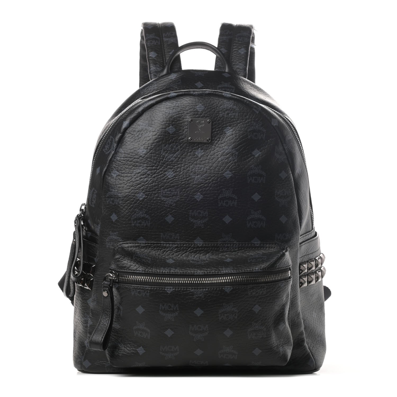 MCM Visetos Medium Side Studs Stark Backpack Black 1 of 4